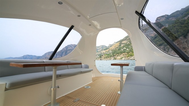 Aboard Jet Capsule yacht tender