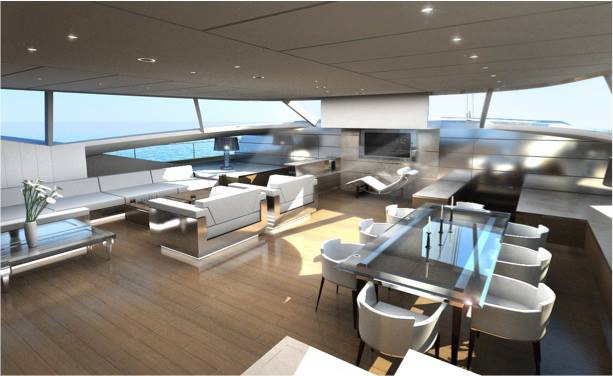 Blue Coast 101' DD superyacht - Saloon