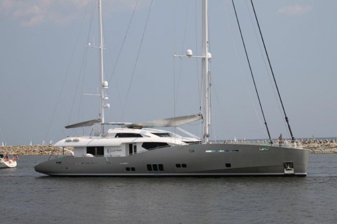 Conrad 115 luxury yacht Lunar presented at the Cannes Boat Show 2013 and the Monaco Yacht Show 2013