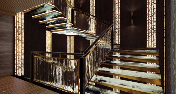 Interior of the BREEZE yacht concept by Sinot Yacht Design