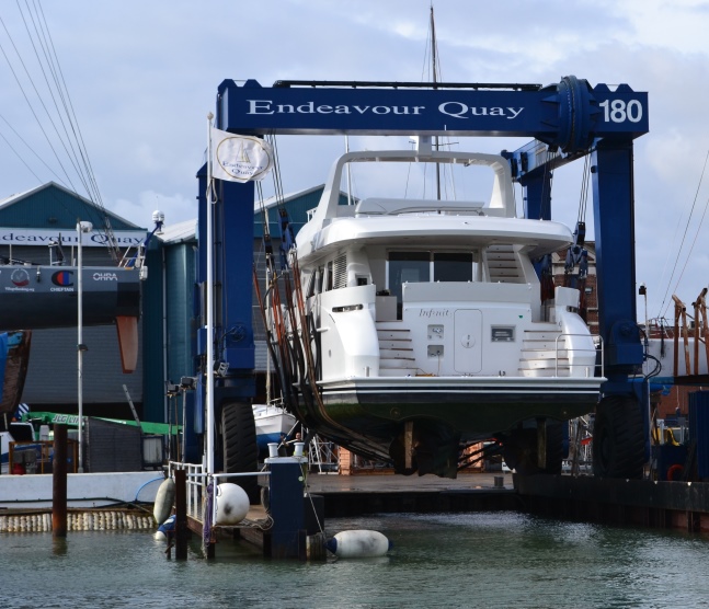 Luxury yacht Infinity ready to come ashore