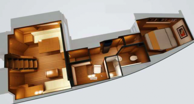 SW82 super yacht GRANDE ORAZIO - Saloon and Owner Quarter