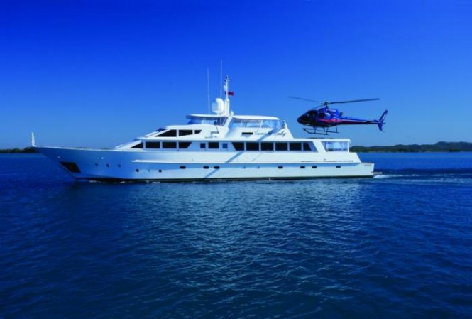 The 115 foot Benetti Emerald Lady is the largest luxury boat at the Expo