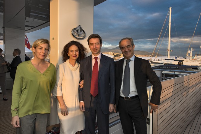 FROM LEFT: VIENNA ELEUTERI, VSY SUSTAINABILITY MANAGER – CRISTIANA LONGARINI, VSY DIRECTOR – ANDREA ORLANDO, ITALIAN MINISTER FOR THE ENVIRONMENT – LUCIANO SCARAMUCCIA, VSY DIRECTOR