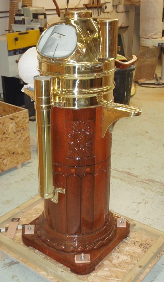 Fairlie Yacht teak binnacle for the 65m motor yacht Shemara