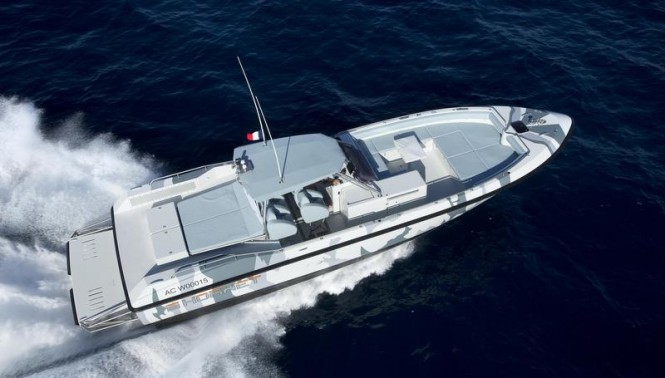 Hornet 1300 mega yacht tender from above