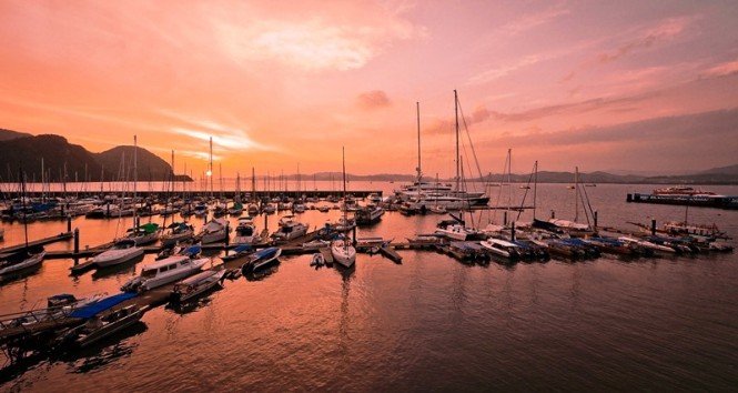 Luxury yacht marina in the popular Asia yacht charter location - Malaysia
