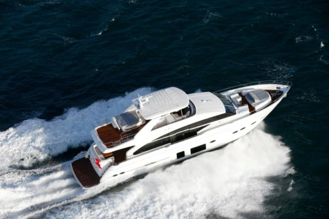 Princess 88 superyacht from above