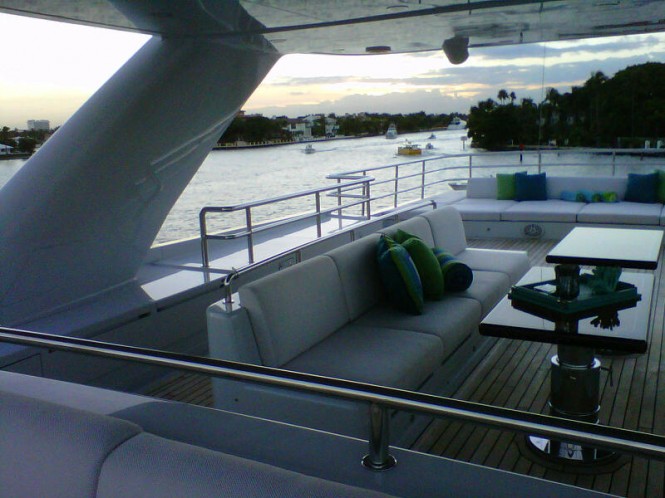 Superyacht Mazu at sunset