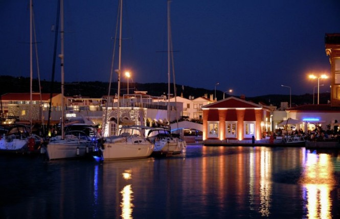 Cesme Marina by night