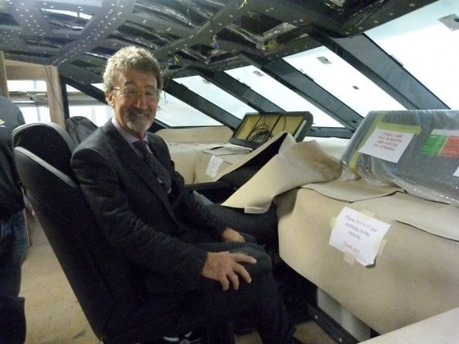 Eddie Jordan aboard luxury yacht Sunseeker 155