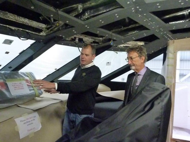 Eddie Jordan aboard superyacht Sunseeker 155