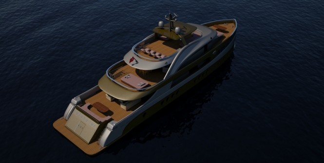 Motor yacht UF - 42EK13 - 135 concept - aft view