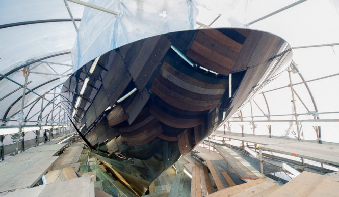 Superyacht 7 Seas under refit at Amico