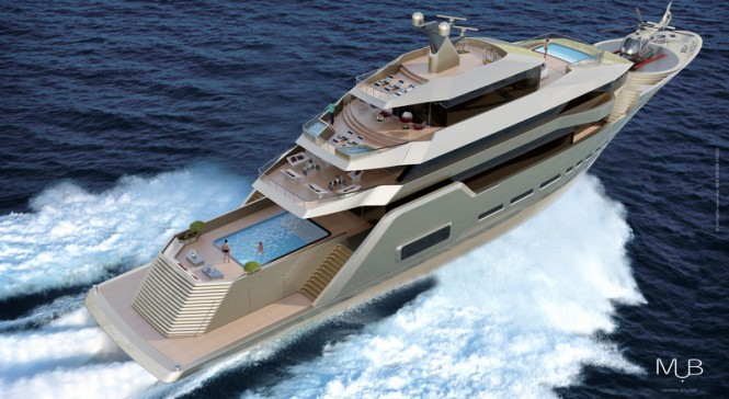 Superyacht Crescendo design from above