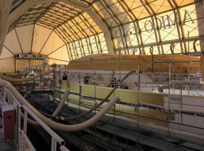 Amico & Co working on a superyacht refit