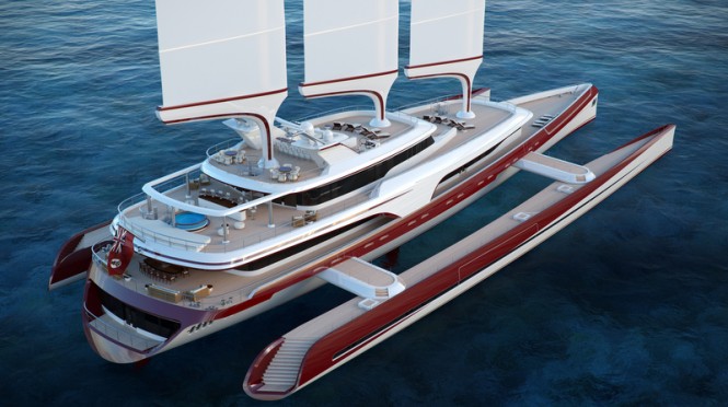 Dragonship 80m Yacht - aft view