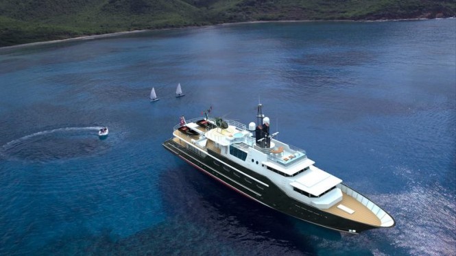 HIGHLANDER Yacht from above