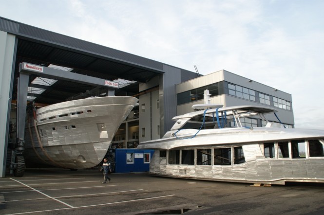 Hull and superstructure of Mulder 94 Voyager Yacht Project Firefly (BN97)