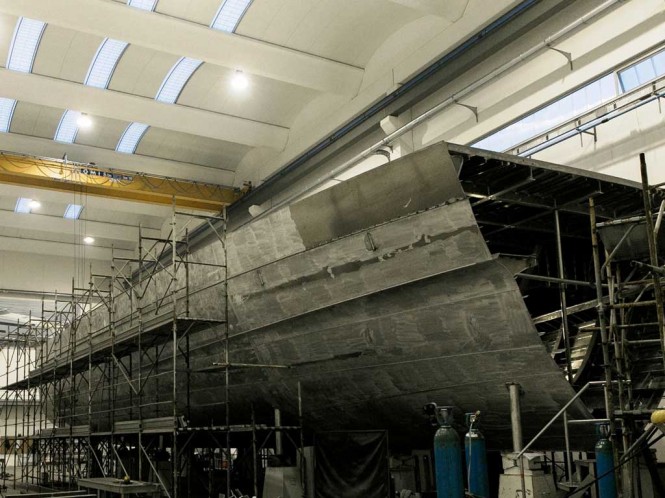 Hull of Wider 150' Yacht