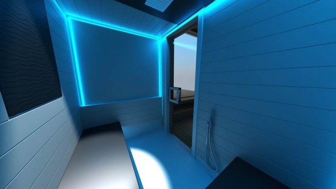 Impero 37 RPH superyacht - 4 person sauna at the Beach Club