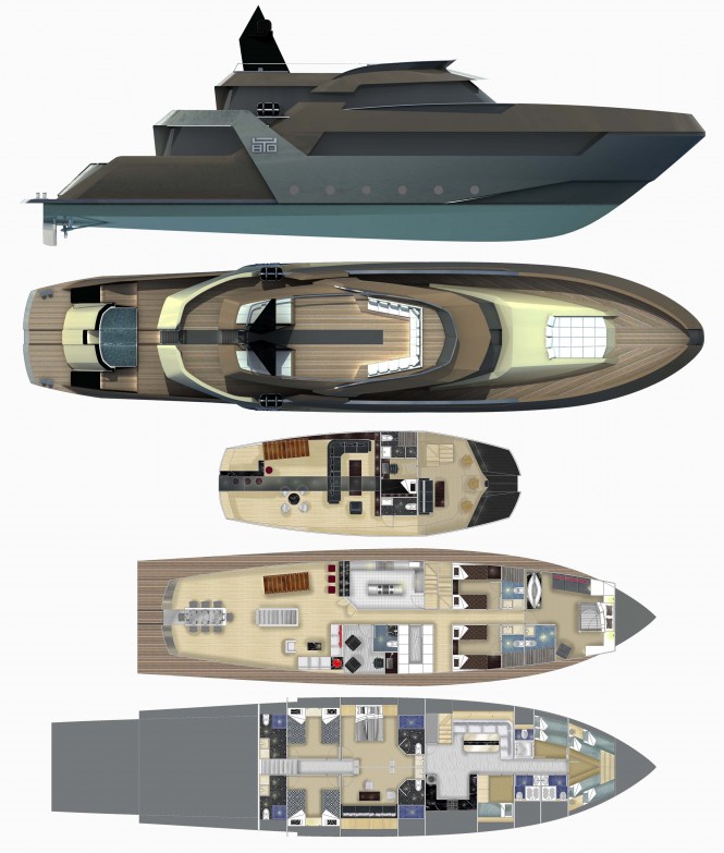 Sunbreak 37 superyacht concept - General Arrangement