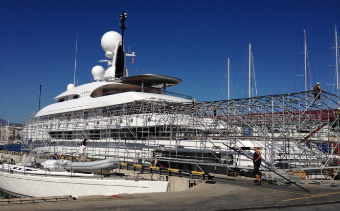 74m Amels superyacht Ilona under refit at STP