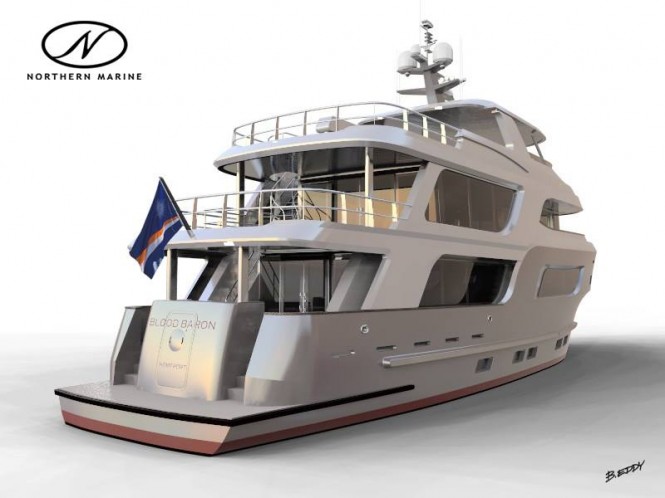 90ft Yacht Blood Baron - aft view