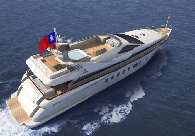 D95 Yacht from above