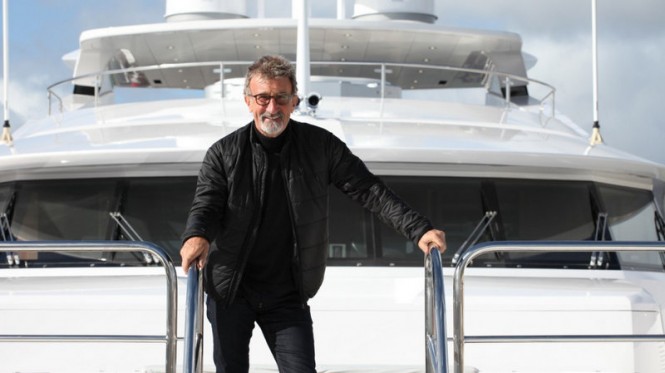 Eddie Jordan aboard his Sunseeker 155 luxury yacht BLUSH