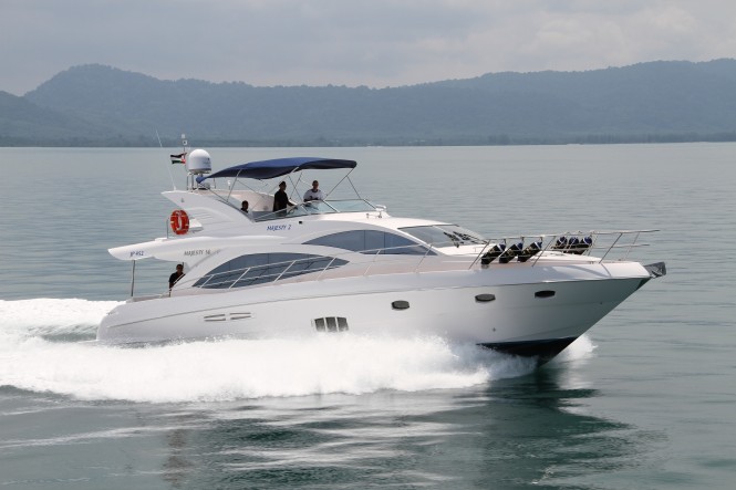 Gulf Craft motor yacht Majesty 56 on display at the 2014 CRN Eurasia Boat Show