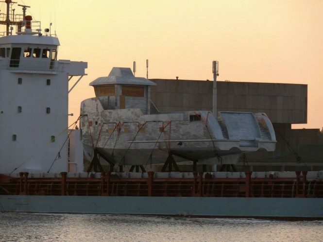 Hull of Project YXT One Yacht - aft view
