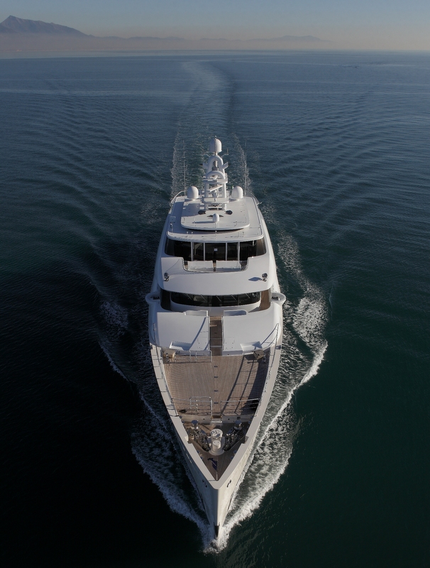 Superyacht Grace E from above