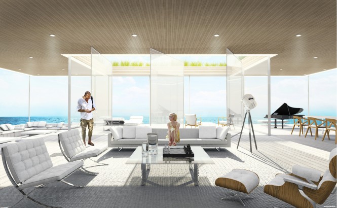 Aboard motor yacht GLASS concept