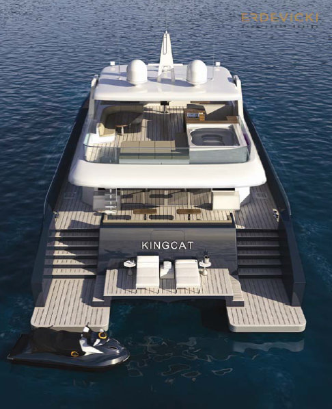 KingCAT 80 Yacht - Swim platform Beach Club - both versions