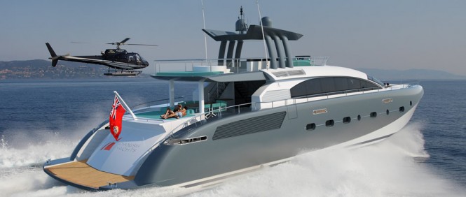 Luxury yacht AeroCruiser 38 II FLY at full speed