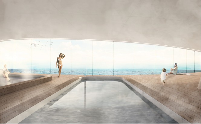 Luxury yacht GLASS concept - Swimming Pool