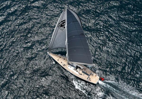 Luxury yacht Indio from above