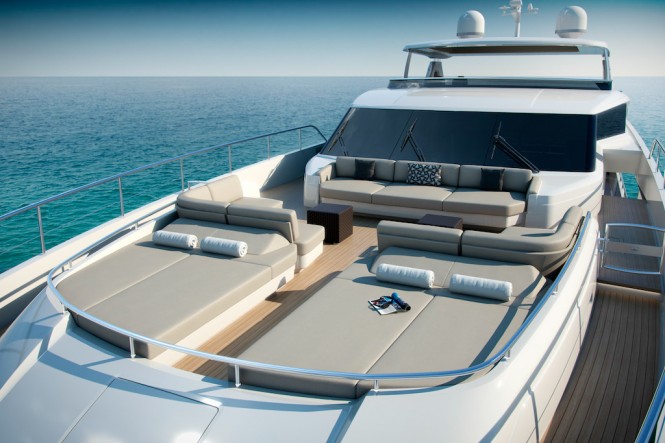 Princess 35m Superyacht - Foredeck - Image courtesy of Princess Yachts International Plc