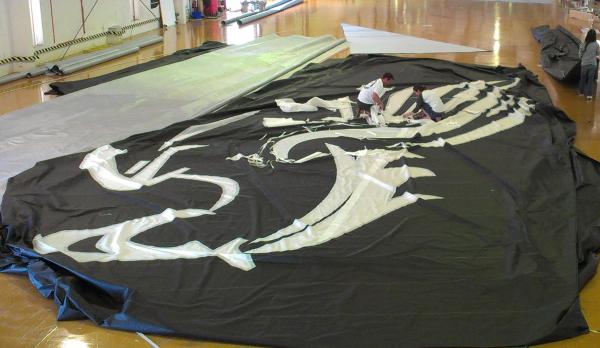 Spirit yacht's gennaker in progress - Image courtesy of Doyle Sails NZ