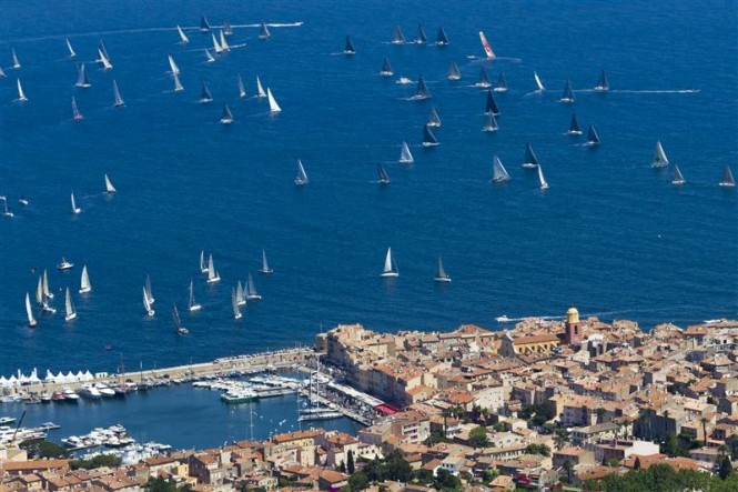 Fleet of luxury yachts at the 2013 Giraglia Rolex Cup - Image by Rolex Carlo Borlenghi