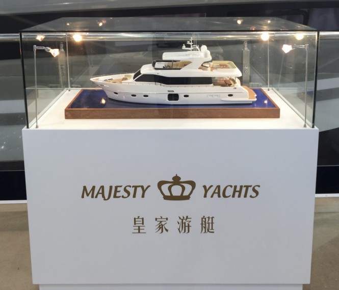 Gulf 75 Exp Yacht scale model on display at the event