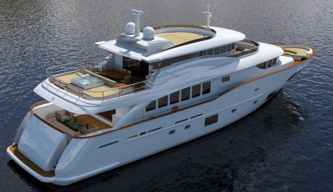 Luxury yacht Gatsby - aft view