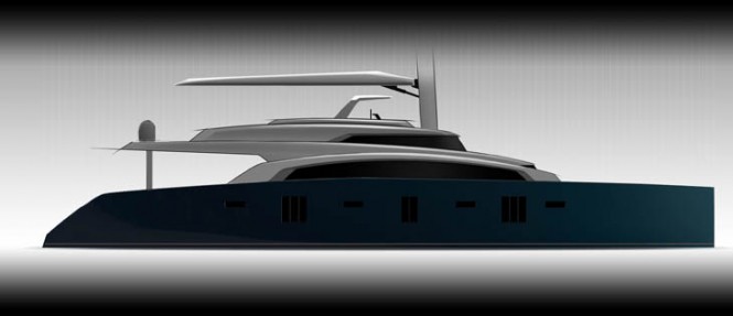Luxury yacht Sunreef 92 Double Deck project - side view