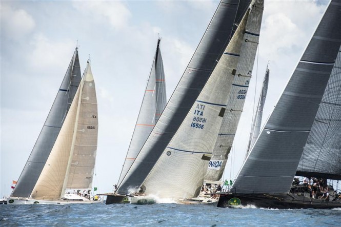 Maxi yachts at the start of the first Coastal Race 2013 - Photo by Rolex Kurt Arrigo
