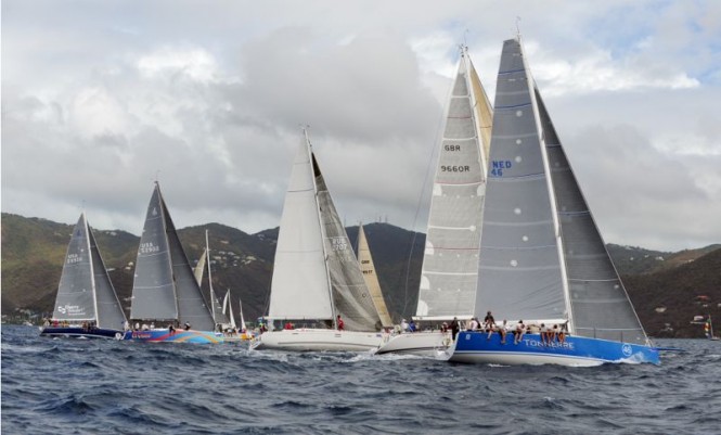 Racing fleet on the SOL Course on day 1 of the BVI Spring Regatta - Credit: Todd vanSickle/BVI Spring Regatta