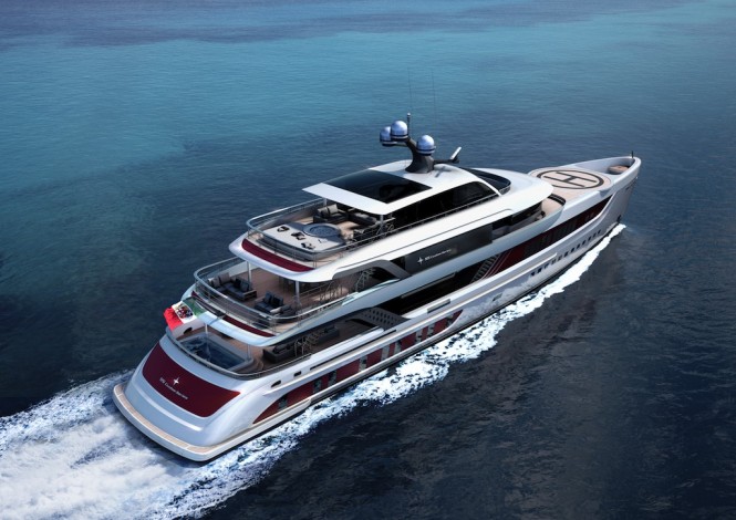 Rendering of Admiral E motion 55 custom yacht