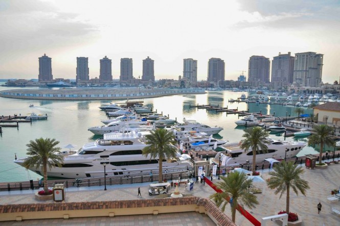 Top view of yachts at the Gulf Craft Exclusive Preview