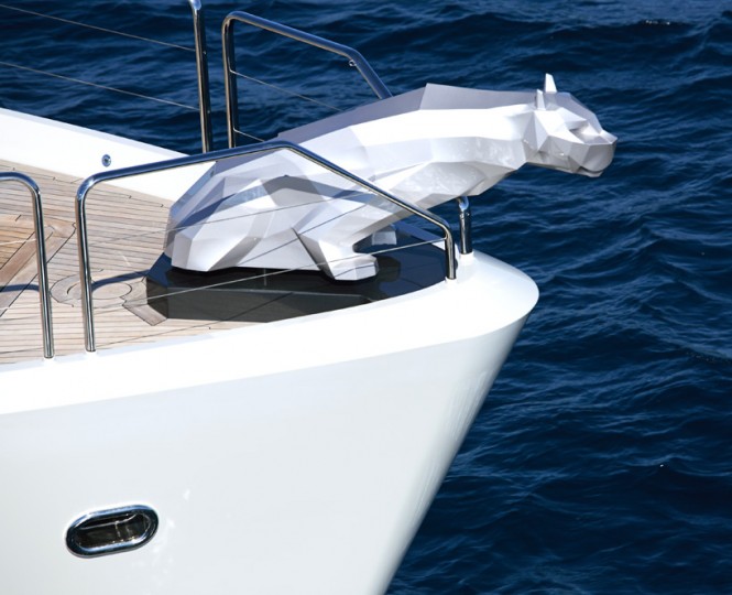 2 Chiseled Jaguar designed by Nuvolari Lenard for Motor Yacht LADY M by Palmer Johnson