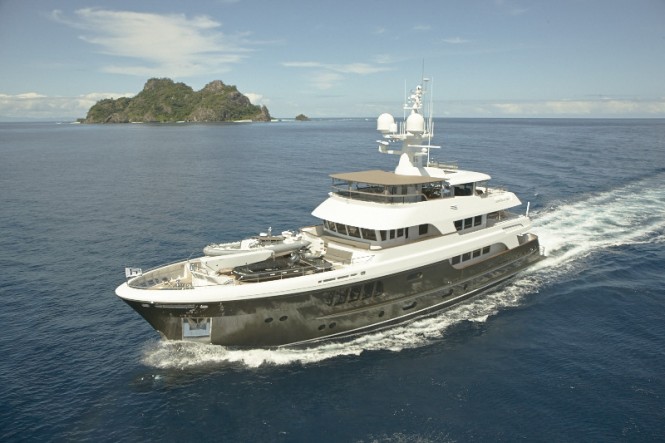 Alloy explorer yacht CaryAli underway